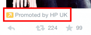 Hewlett-Packard promoted tweet fail