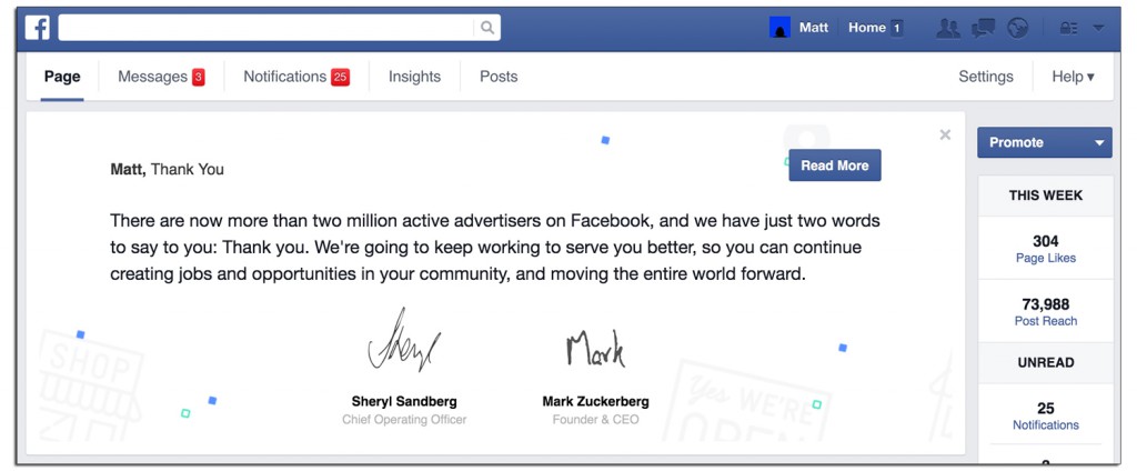 Facebook says thank you for giving us loads of money